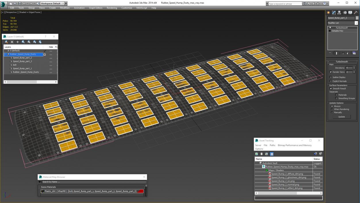 3D Rubber Speed Hump Dusty model