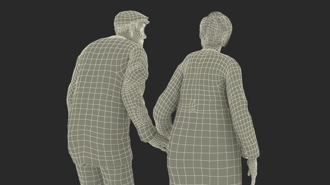 Older People Walking Together 3D model