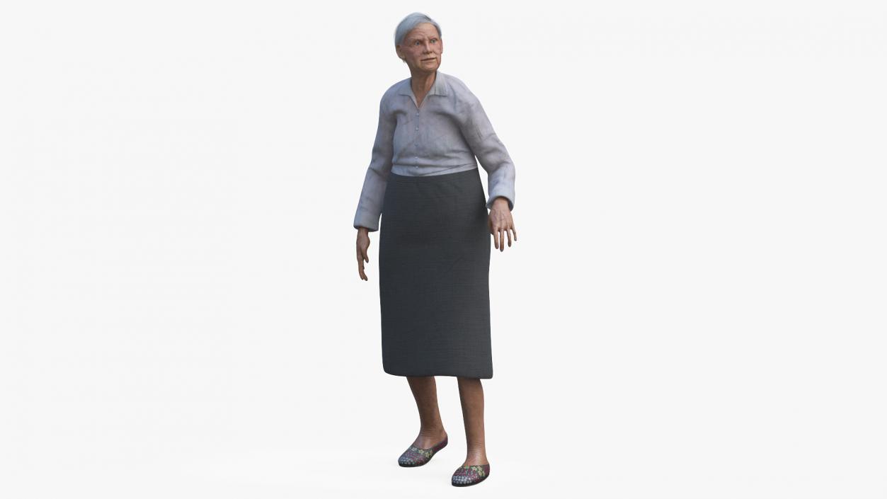 Older People Walking Together 3D model