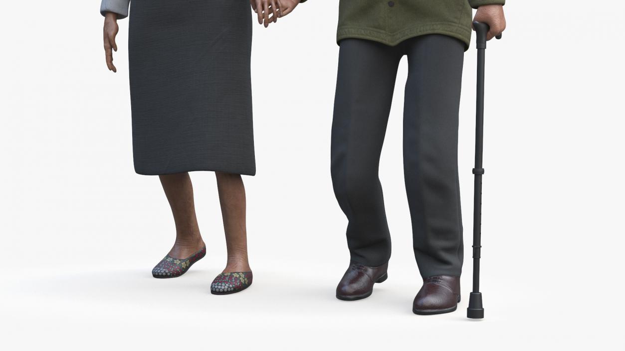 Older People Walking Together 3D model