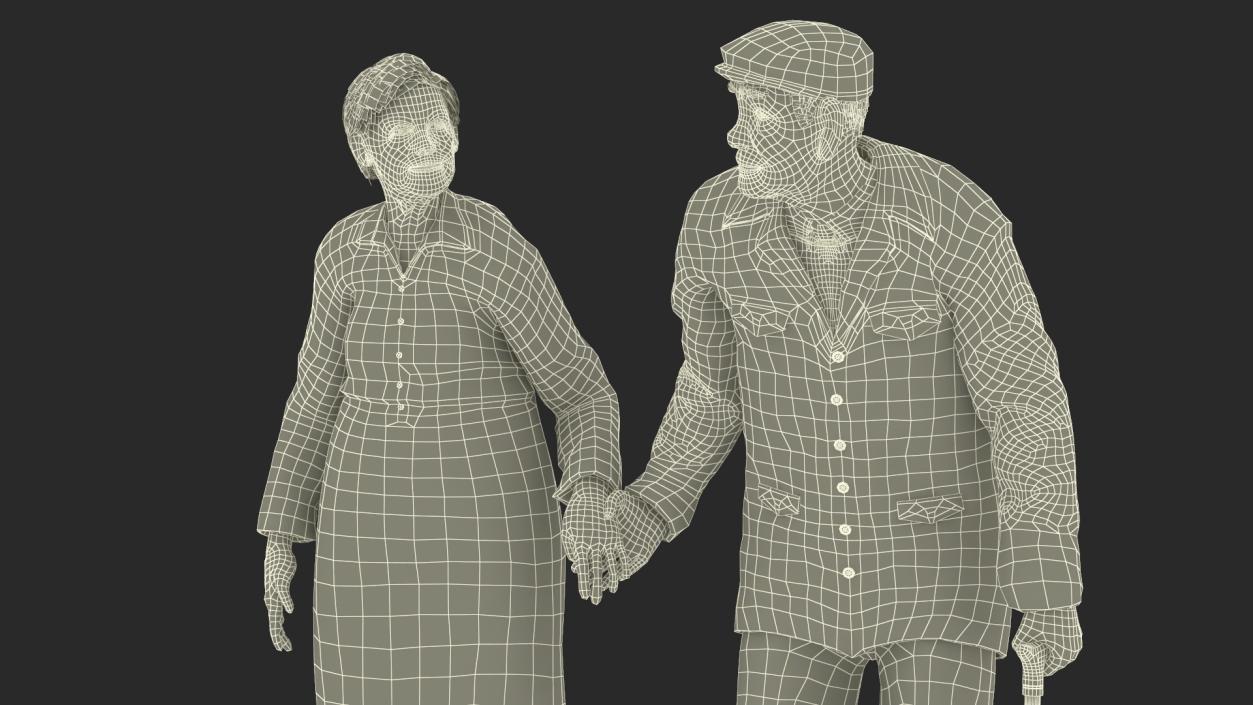 Older People Walking Together 3D model