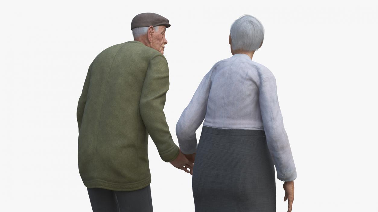 Older People Walking Together 3D model