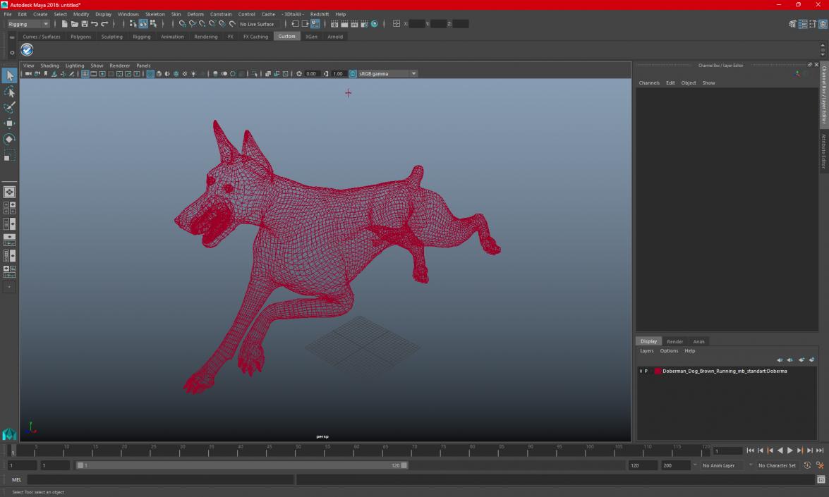 Doberman Pinscher Dog Running 3D model