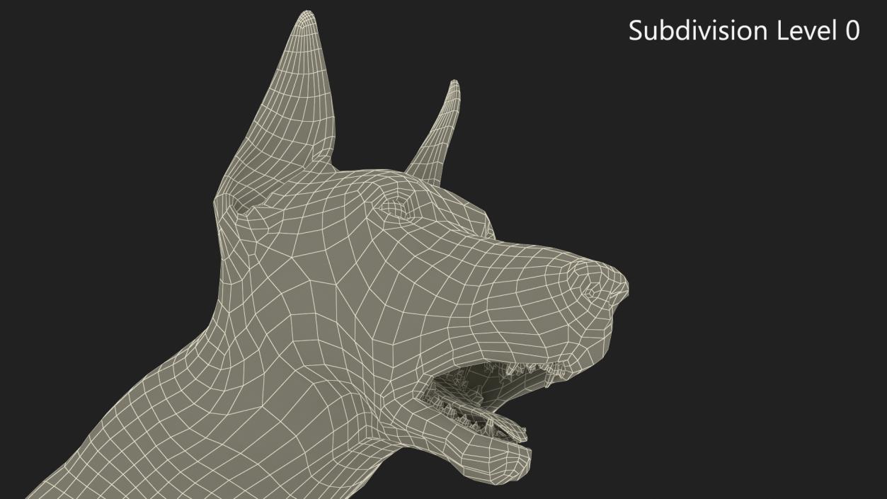 Doberman Pinscher Dog Running 3D model