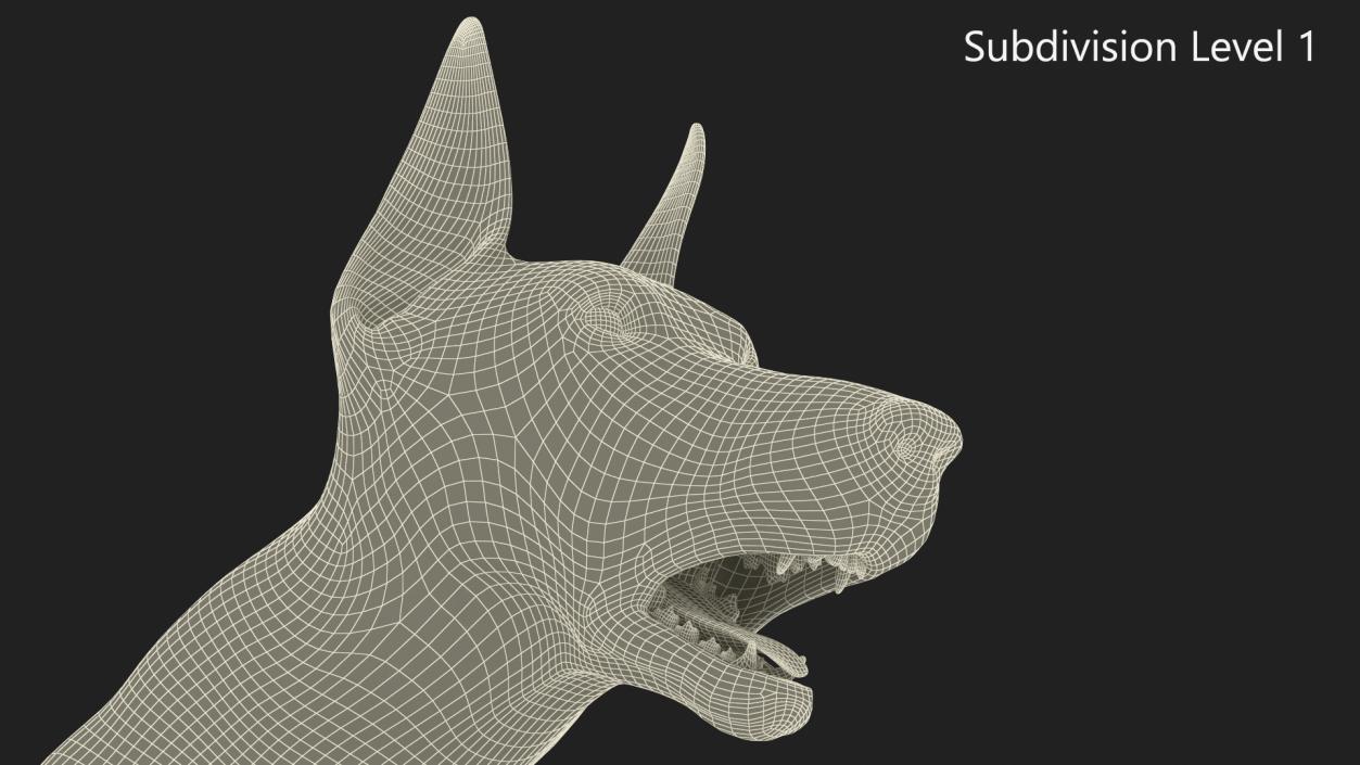 Doberman Pinscher Dog Running 3D model