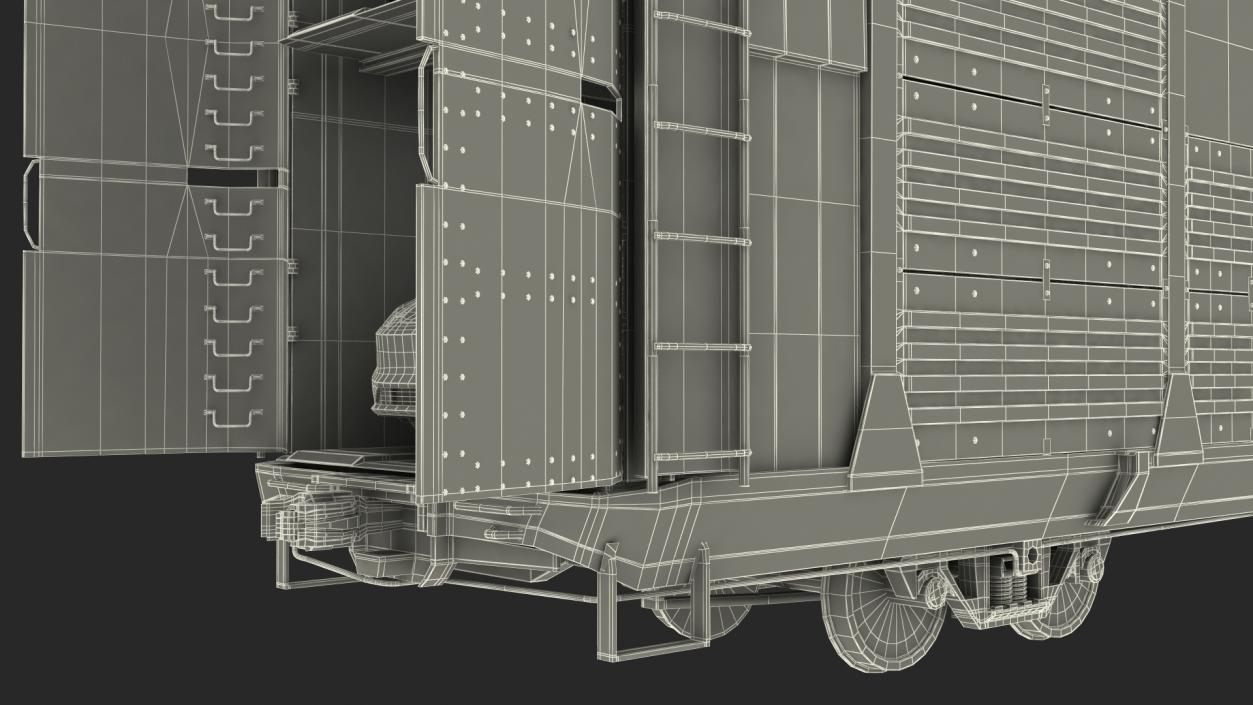 3D model Autorack Railroad Car with Electric Cars