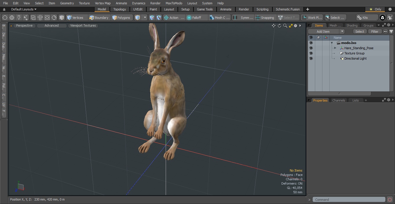 3D Hare Standing Pose model