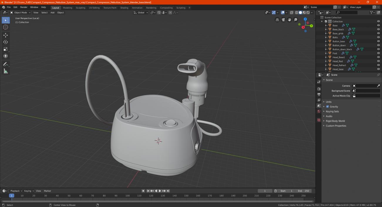 3D model Compact Compressor Nebulizer System