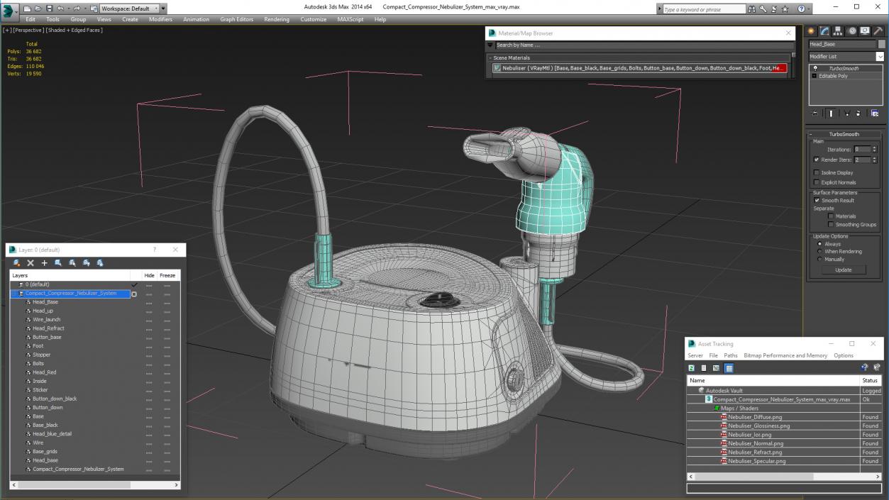 3D model Compact Compressor Nebulizer System