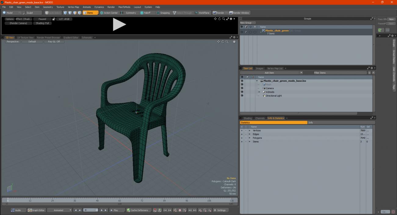 Plastic Chair Green 3D model