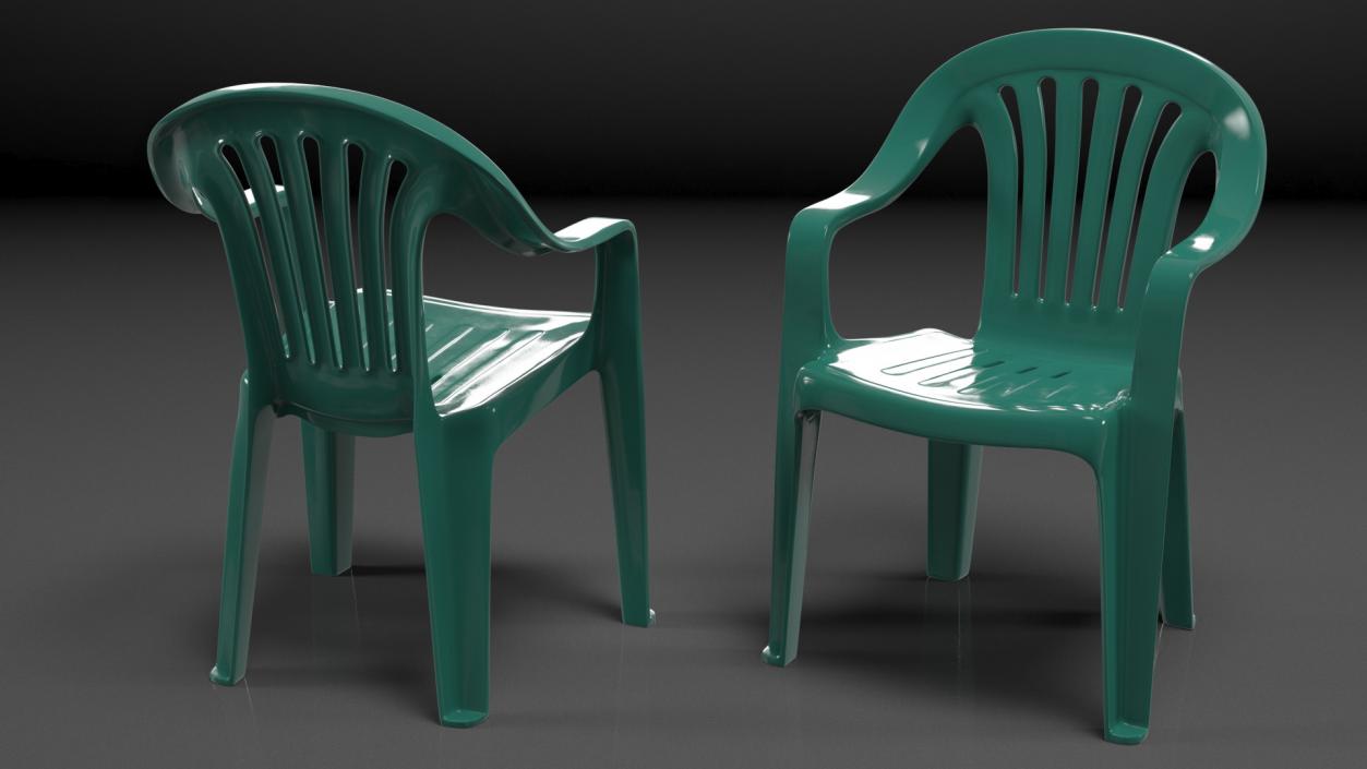 Plastic Chair Green 3D model