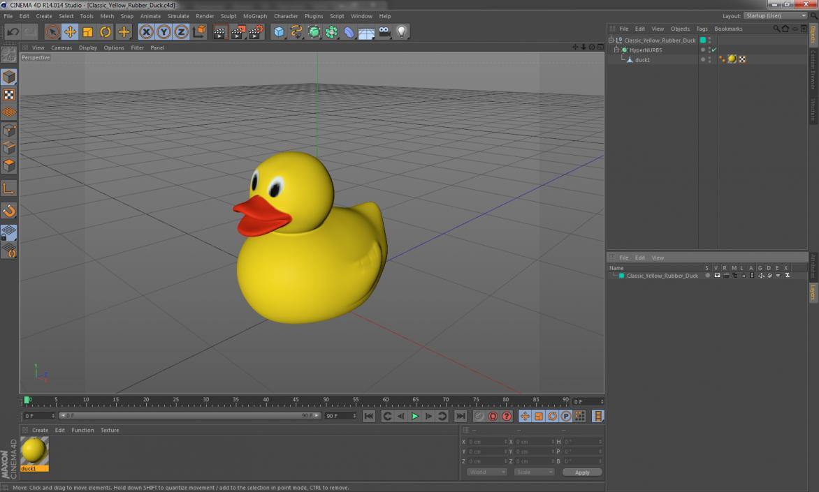 3D Classic Yellow Rubber Duck