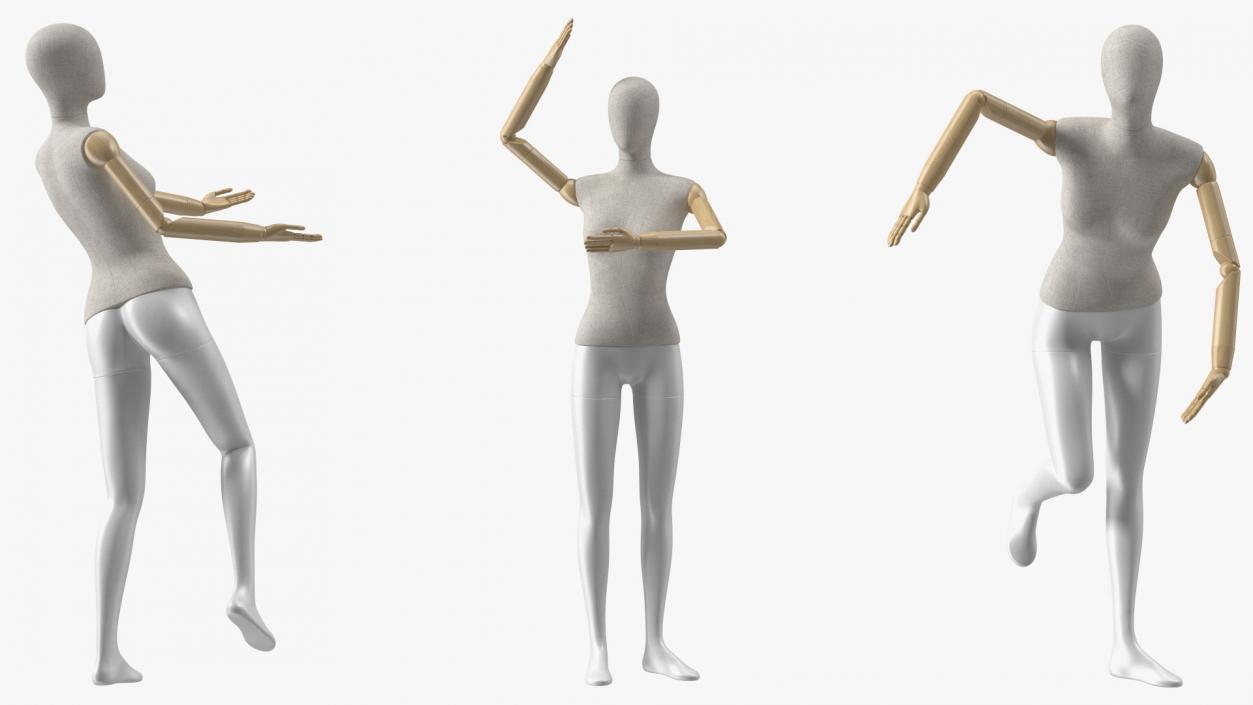 Flexible Female Mannequin Rigged 3D