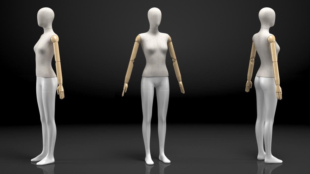 Flexible Female Mannequin Rigged 3D