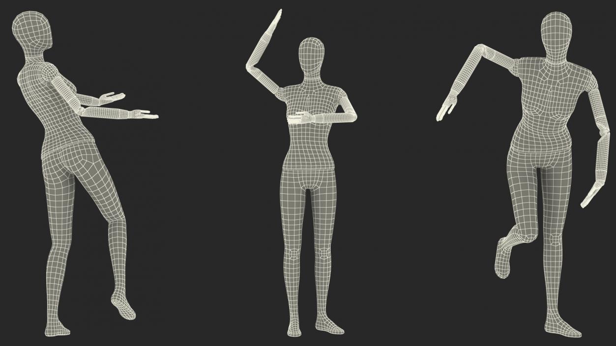 Flexible Female Mannequin Rigged 3D