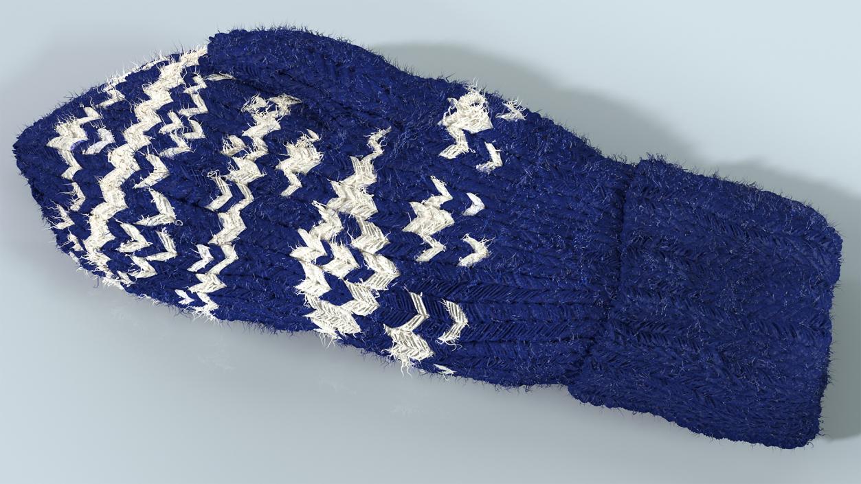 Knitted Blue Wool Mittens Fur 3D model