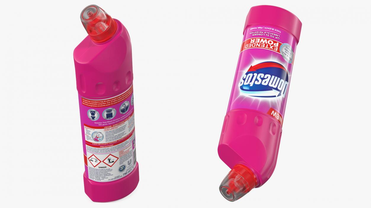 3D Domestos Pink Power Toilet Cleaner Bleach