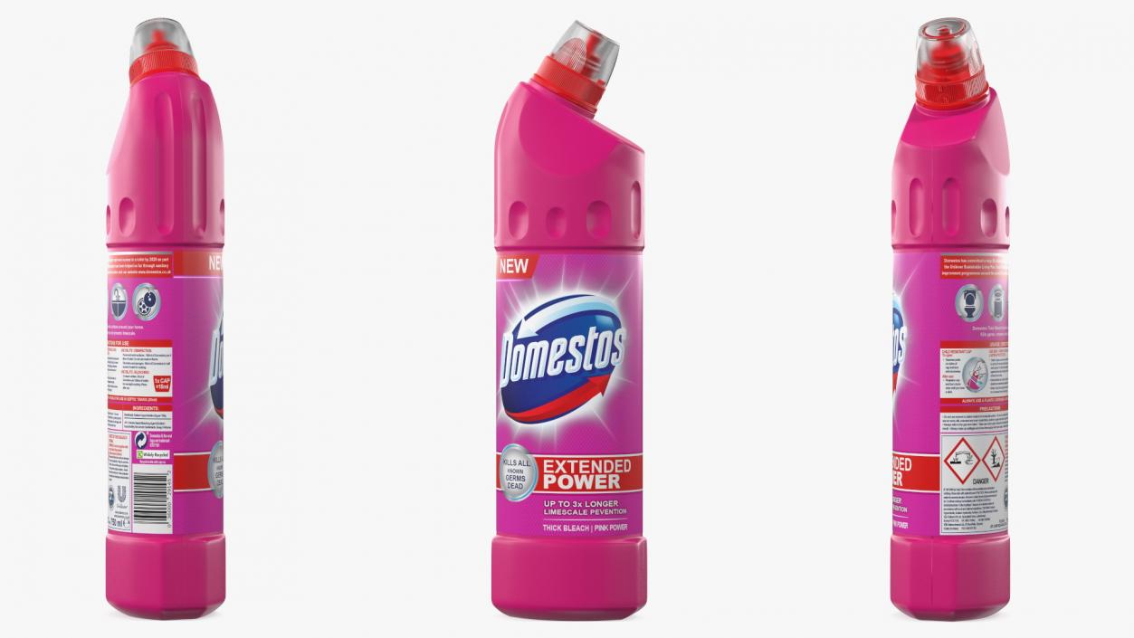 3D Domestos Pink Power Toilet Cleaner Bleach