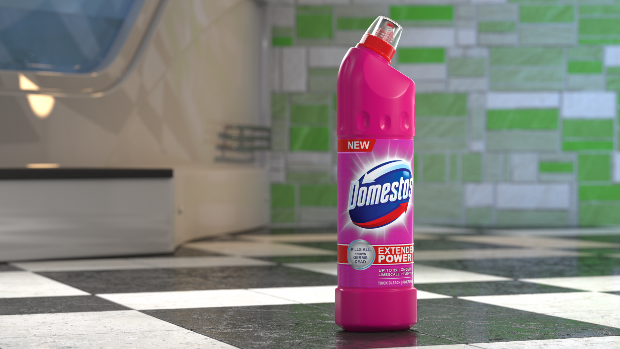 3D Domestos Pink Power Toilet Cleaner Bleach