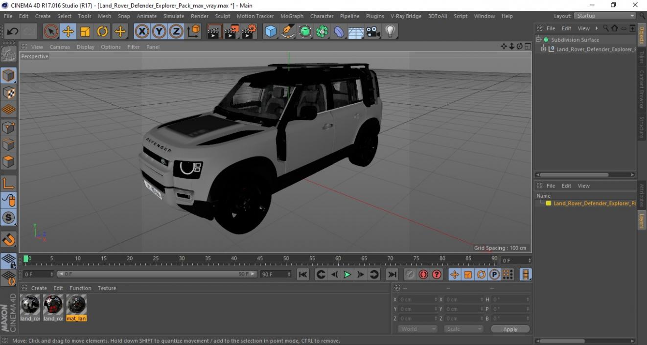 3D Land Rover Defender Explorer Pack model