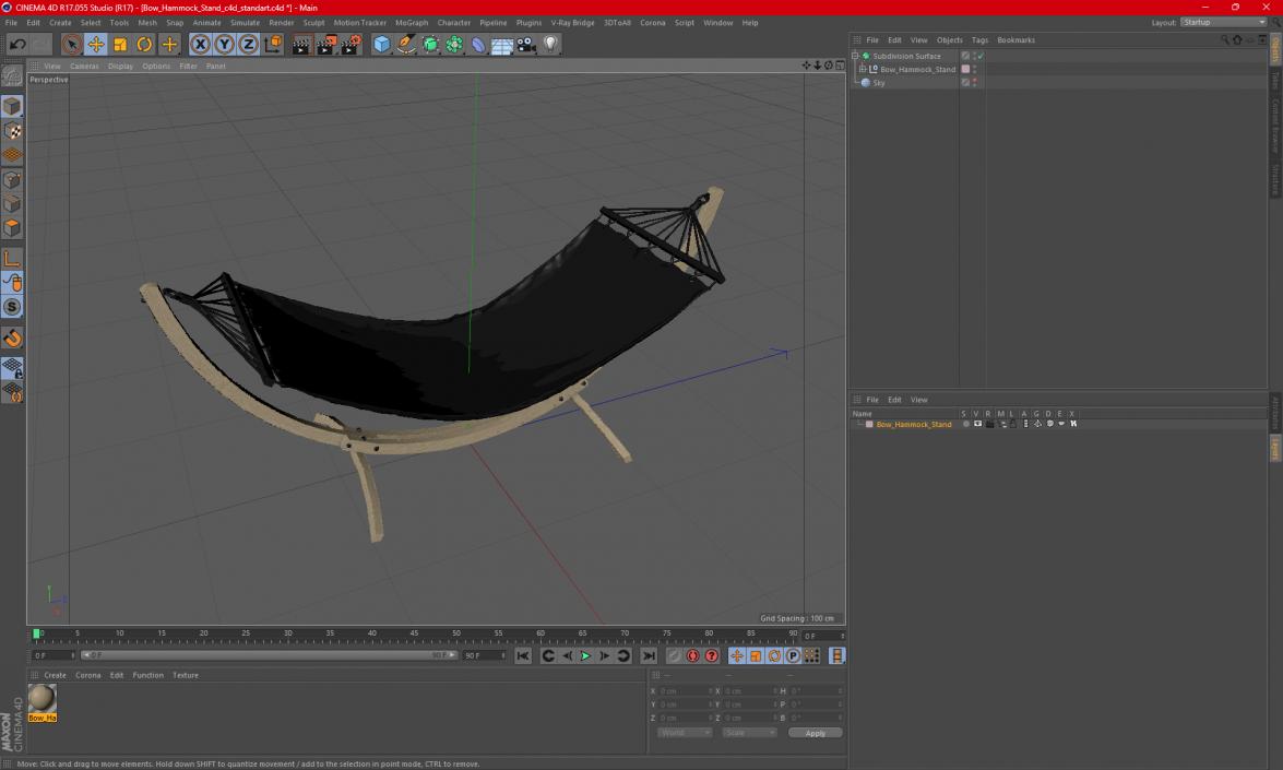 Bow Hammock Stand 2 3D model