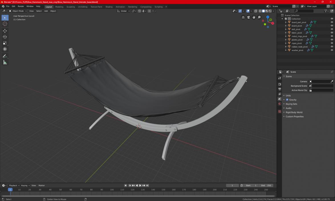 Bow Hammock Stand 2 3D model