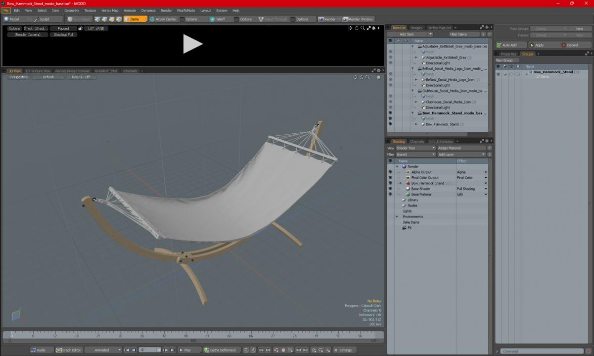 Bow Hammock Stand 2 3D model