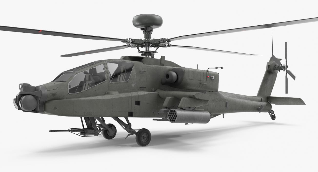 3D AH-64D Apache Longbow Rigged model