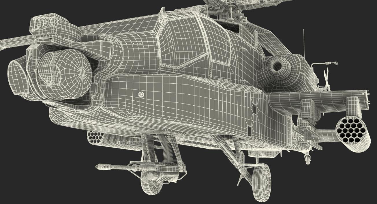 3D AH-64D Apache Longbow Rigged model