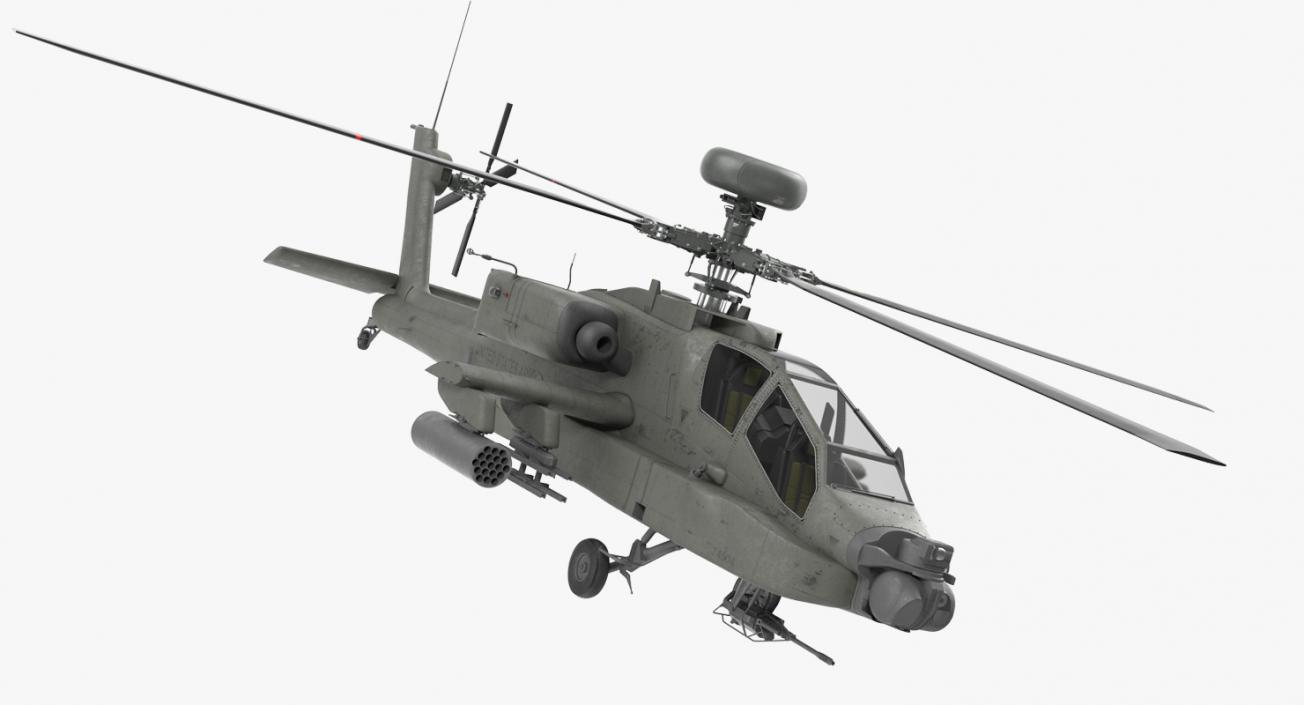 3D AH-64D Apache Longbow Rigged model