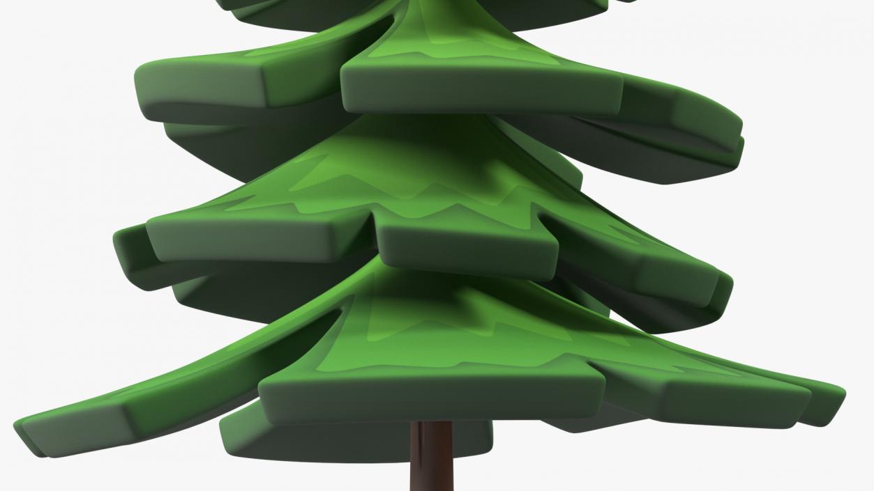 3D model Fur Tree Cartoon Style Handpaint Texture