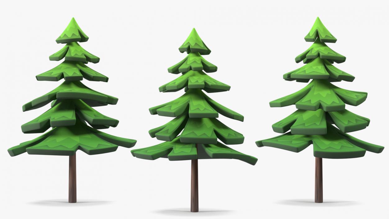 3D model Fur Tree Cartoon Style Handpaint Texture