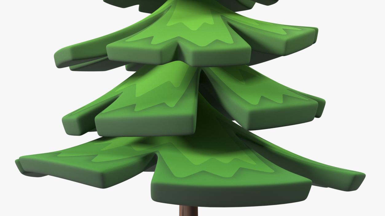 3D model Fur Tree Cartoon Style Handpaint Texture