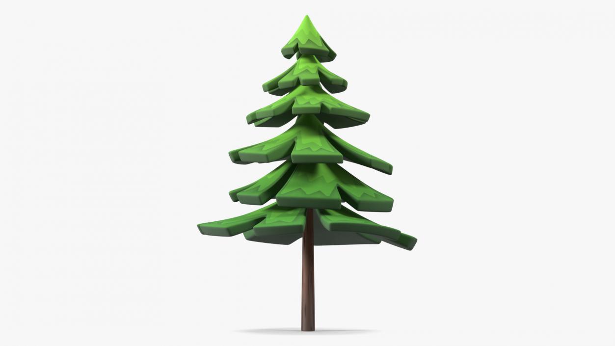 3D model Fur Tree Cartoon Style Handpaint Texture