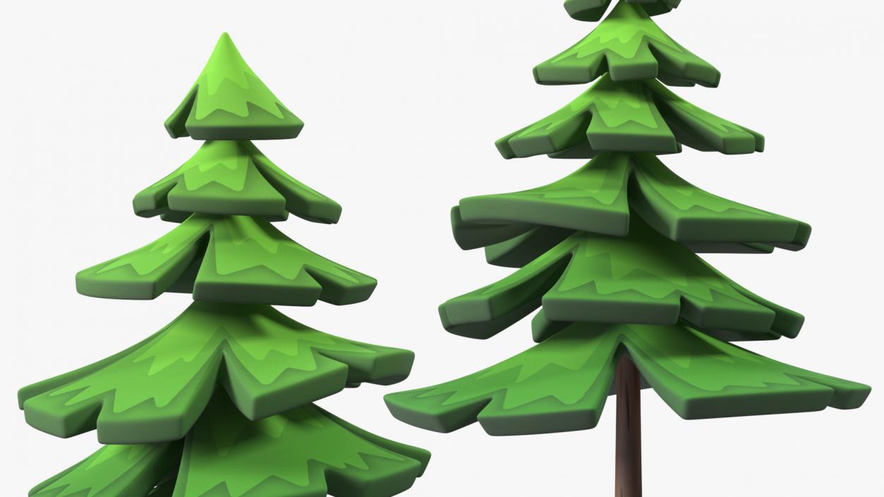 3D model Fur Tree Cartoon Style Handpaint Texture