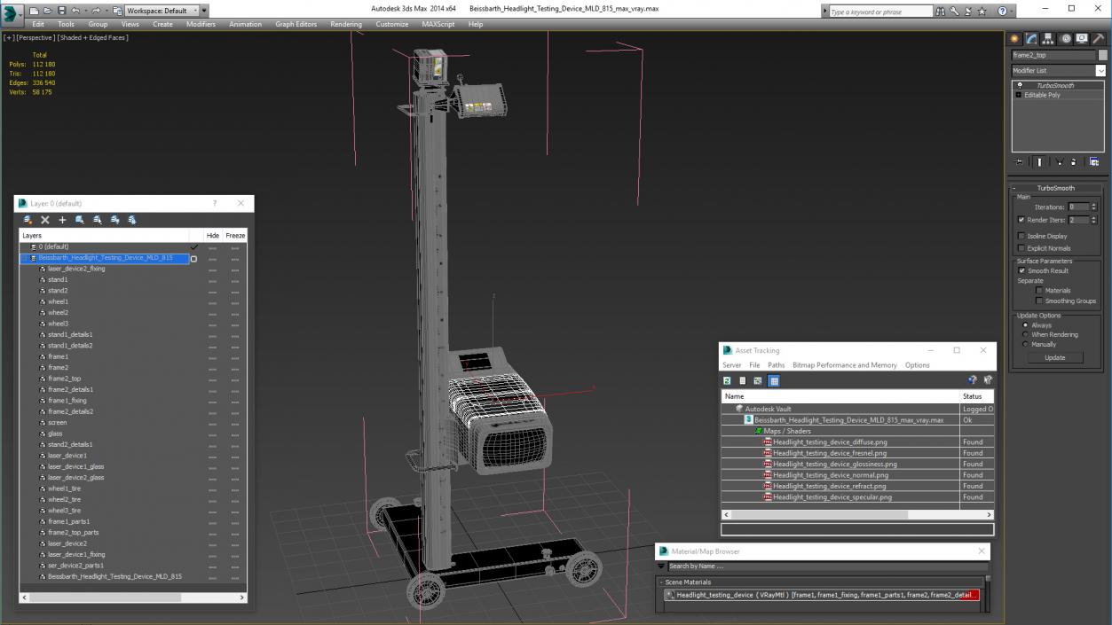 3D Beissbarth Headlight Testing Device MLD 815 model