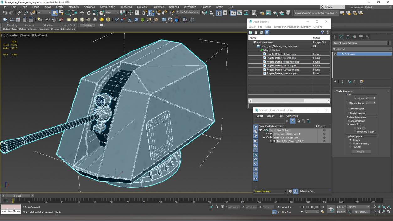 3D Turret Gun Station model