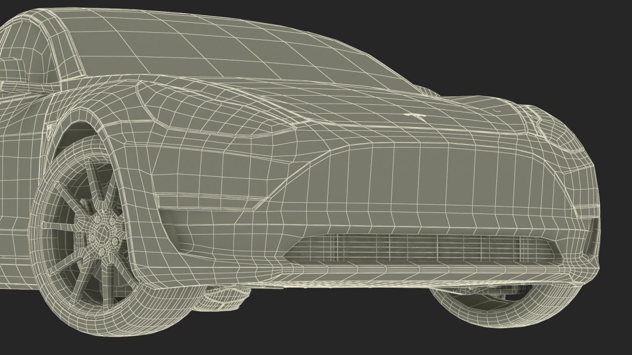 Snow Chains on Tesla Wheels Rigged 3D model