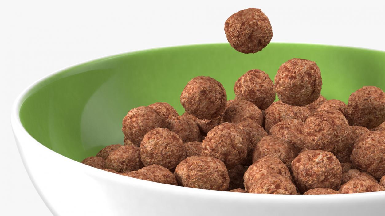 3D Chocolate Balls Falling into Bowl model