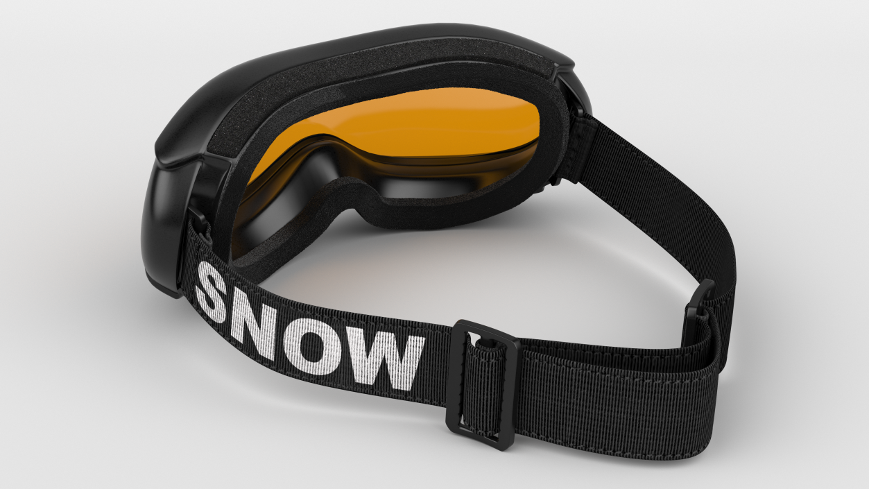 Ski Goggles Yellow Glass 3D model