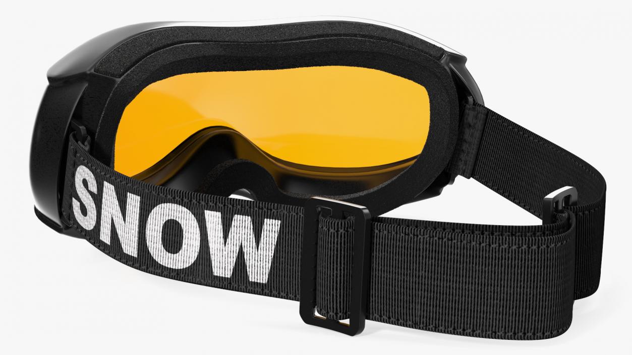 Ski Goggles Yellow Glass 3D model