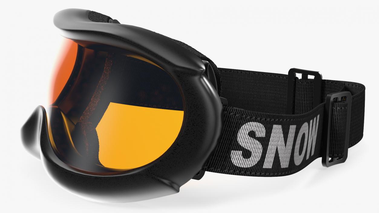 Ski Goggles Yellow Glass 3D model