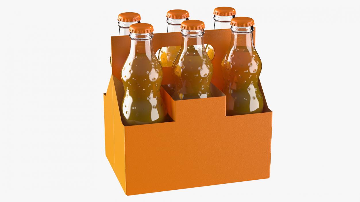 Orange Soda Glass Bottle Package 3D