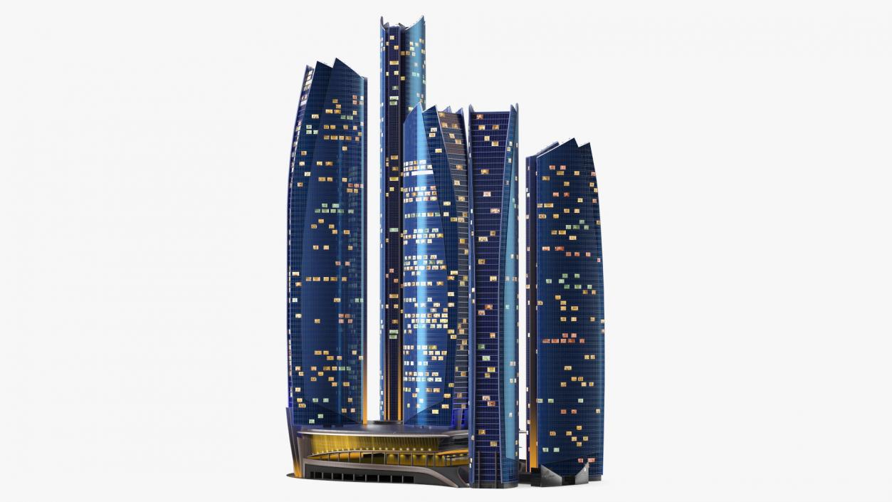 Etihad Towers Light 3D model