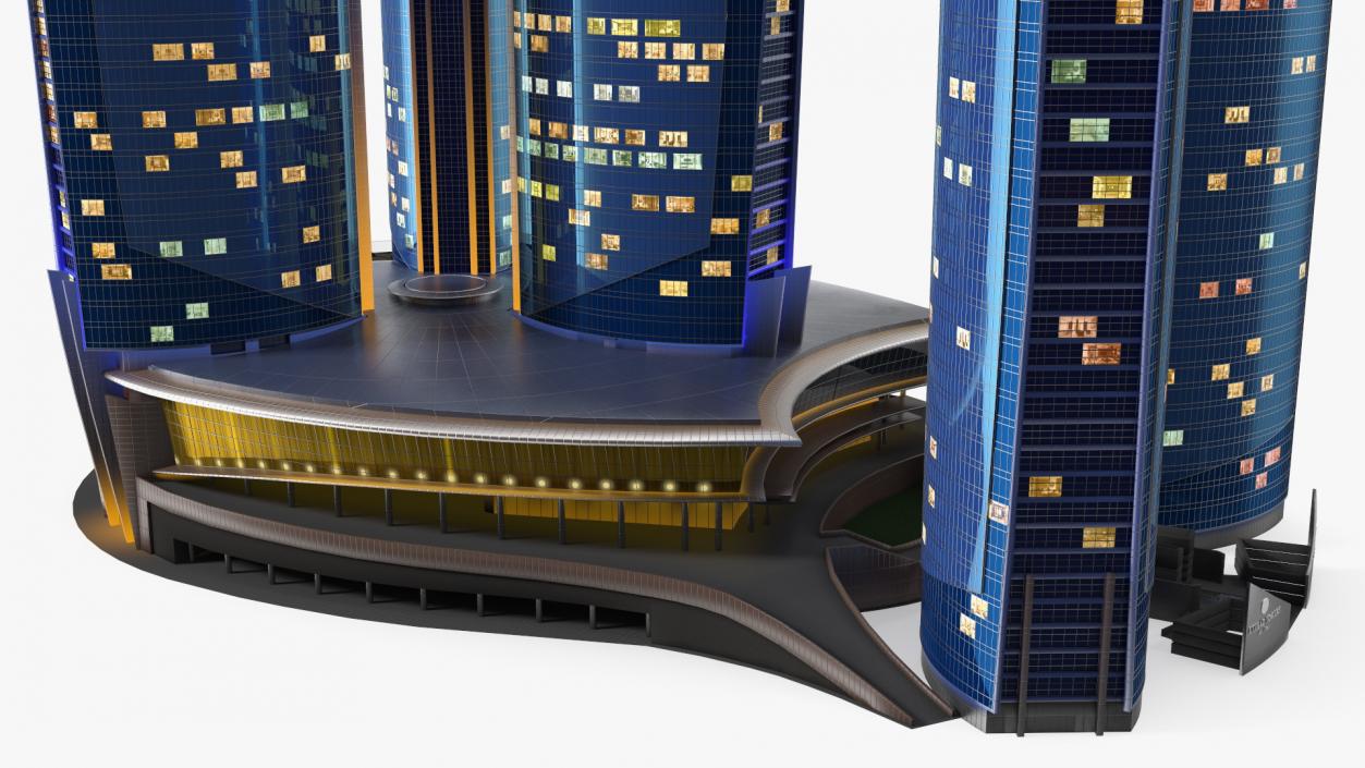 Etihad Towers Light 3D model