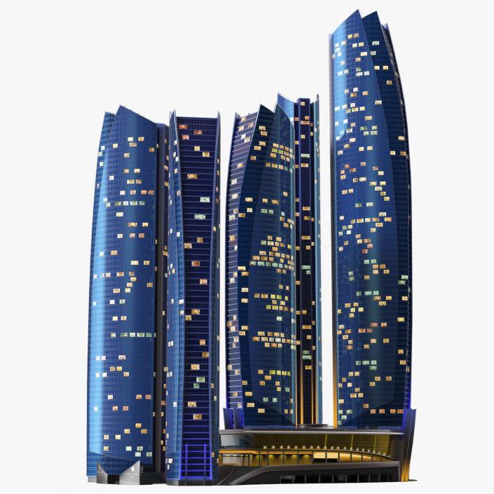 Etihad Towers Light 3D model