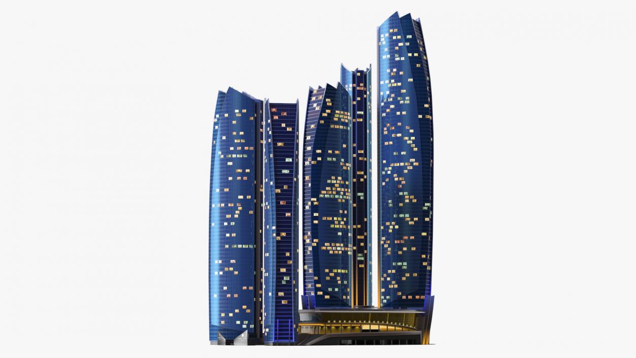 Etihad Towers Light 3D model