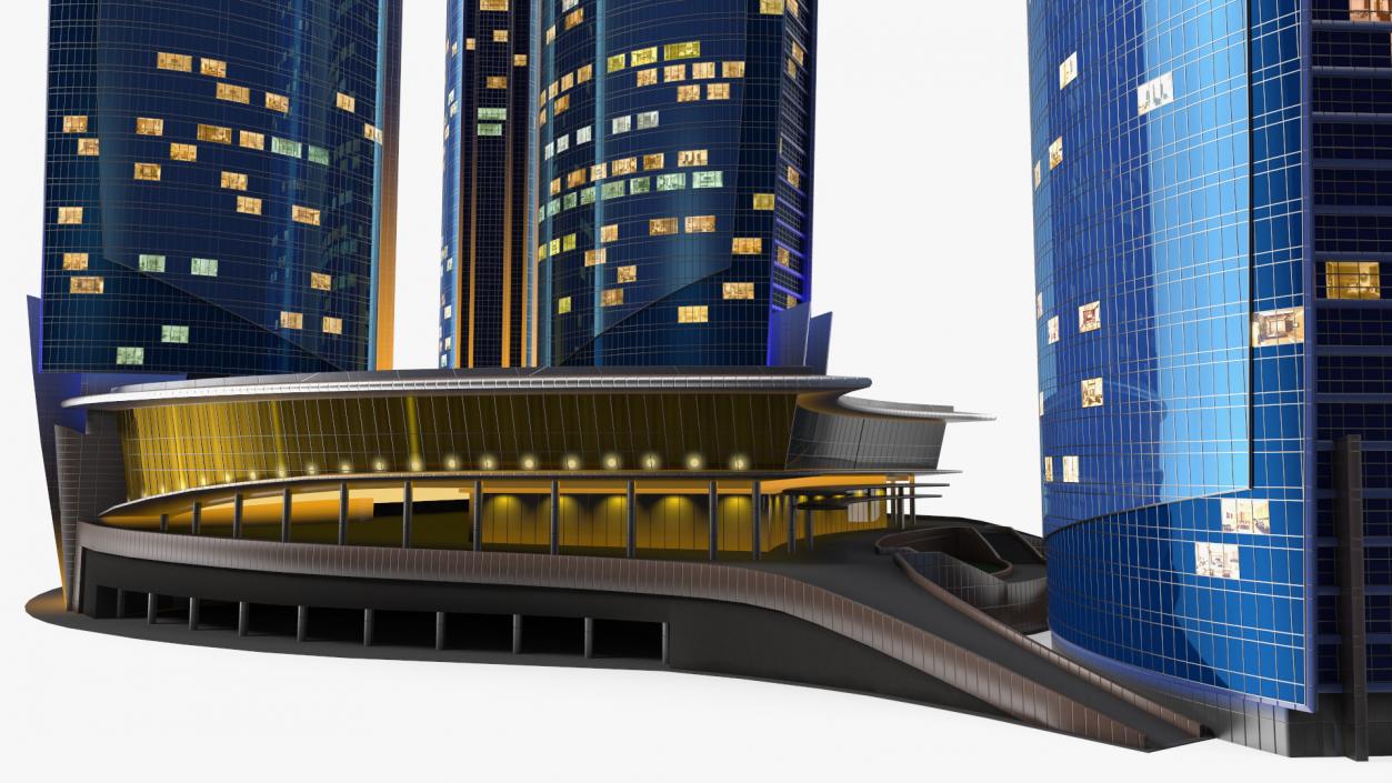 Etihad Towers Light 3D model