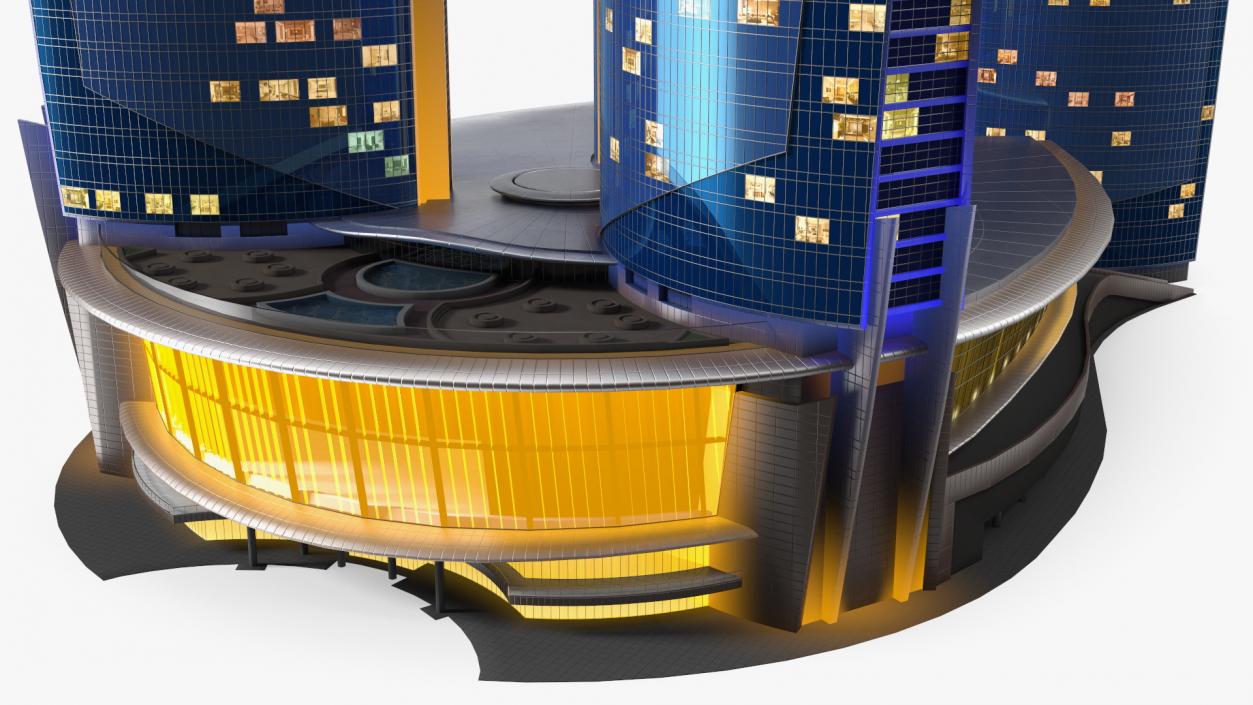 Etihad Towers Light 3D model