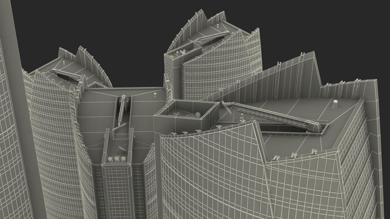 Etihad Towers Light 3D model